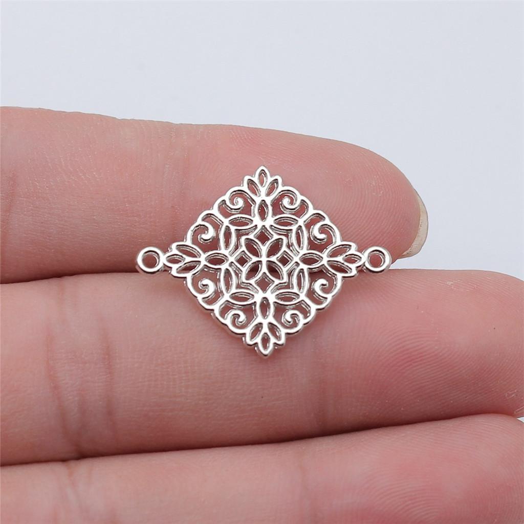 Flower Petal Connectors Botanical Themed Antique Bronze Zinc Alloy Jewelry Making Connect Charms Extender Connectors