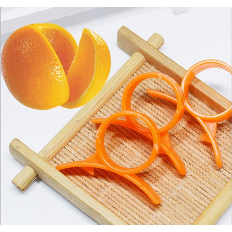 Pacote com 2 Descascadores de Laranja e Cítricos - Design com Anel para o Polegar, Descasca Rápida, ABS Higiênico, Ferramenta de Cozinha Leve e Durável