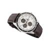 Casio Edifice Serie Einfache Lässige Mode Quarzwerk Echtes Lederarmband Uhr Herrenuhren Silber EFR-526L-7AV