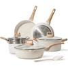 Granite Non-stick Cookware Set: Stovetop Milk Pot, Soup Pot, Wok, Frying Pan, Flat-bottomed Pan Kitchen Kit.
