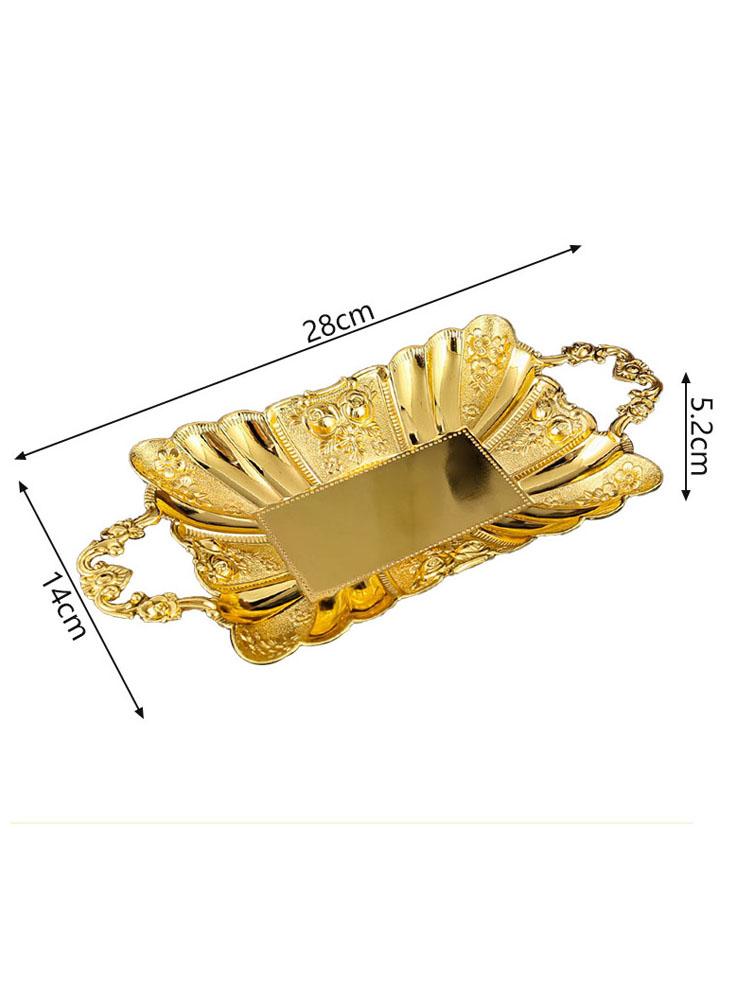 Cake Display Plate Metal Dessert Display Platter Decorative Snacks Plate Cake Serving Dish for Home Party Kitchen