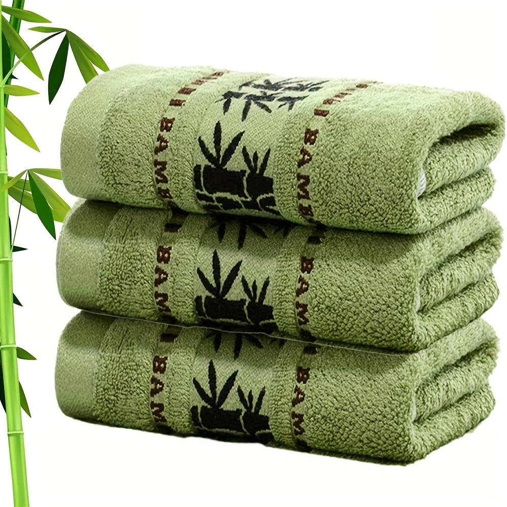 [Quick-Dry Bamboo Towel Set] 3pcs Quick-Dry Ultra Soft Bamboo Fiber Towel Set | Bamboo Pattern, Modern Style, Space Theme, Rectangle Shape