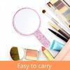 Quadratisch/Rund Liebesherz Spiegel Strass Hand Kosmetikspiegel Handspiegel Make-up Spiegel Weiblich
