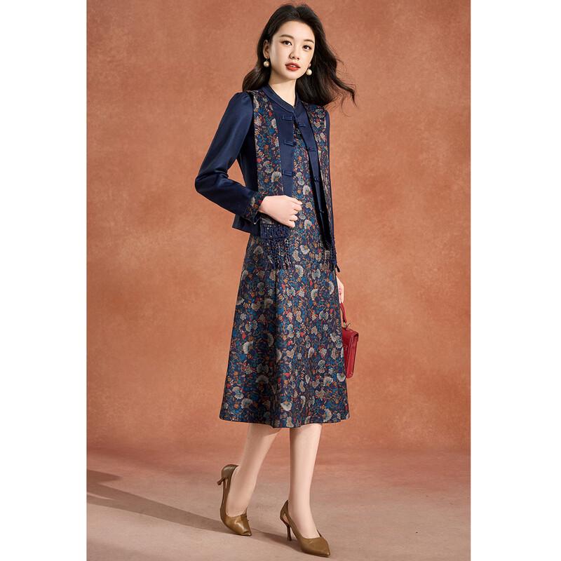 Meilannie New Chinese Style Floral Two-Piece Set L
