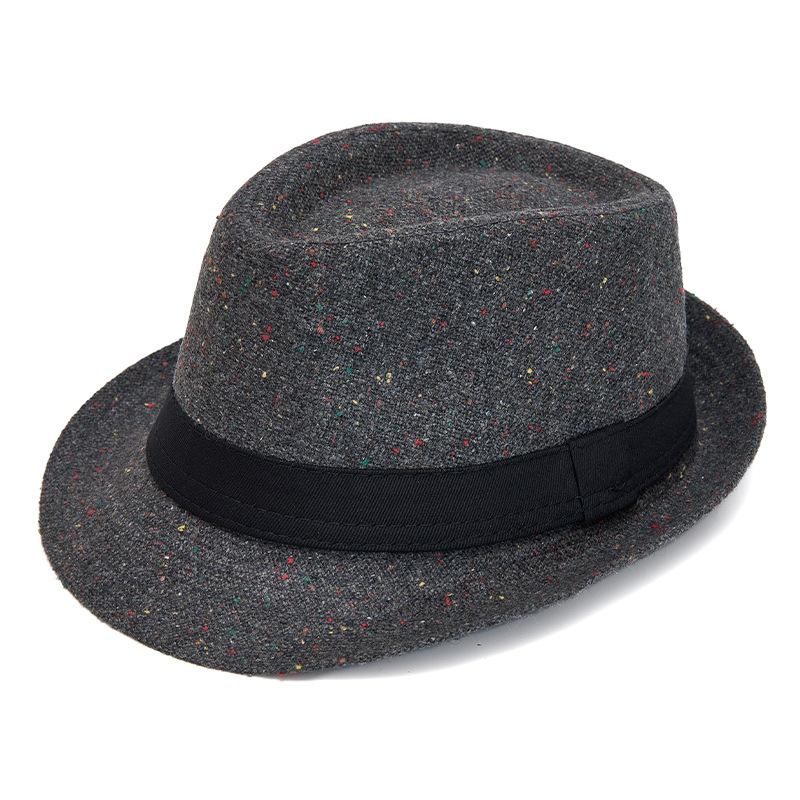 Vintage Tweed Fedora Hat for Men Warm Winter Jazz Cap British Style