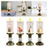 Christmas Music Box Candle Holder and Candle Shaped Night Light for Office Birthday Bedroom Table Centerpiece Party Accessories