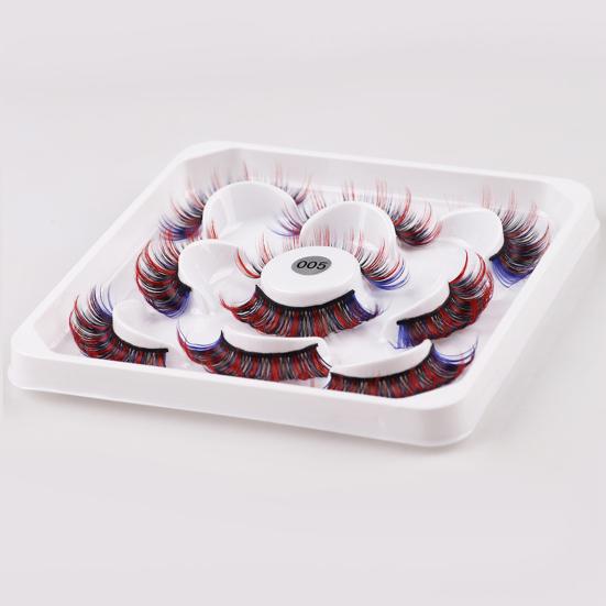 Yousheng 1 Box False Eyelashes Dramatic 3D Effect Colorful Colored Russian Strip Lashes Eyelashes Extension Make Up for Female