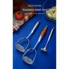 Wooden Handle Stainless Steel Kitchen, Household Mashed Potatoes, Mashed Potatoes, Mashed Potatoes, Pumpkin Squeezer, Kitchen Tool