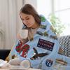 Philly Pattern - Blue Throw Blanket No Pilling Soft Warm Blanket for Bed