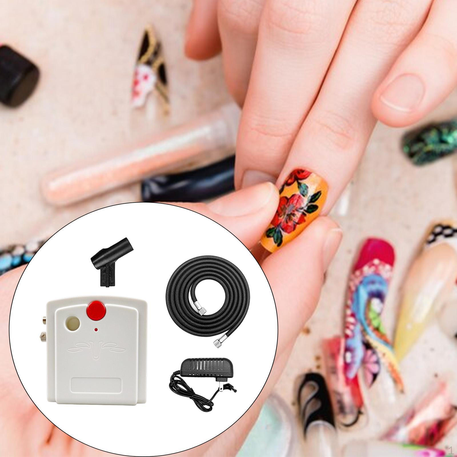 

Airbrush Pump Set Professional Paint Spray Machine for Makeup Nail Art Salon Black білий