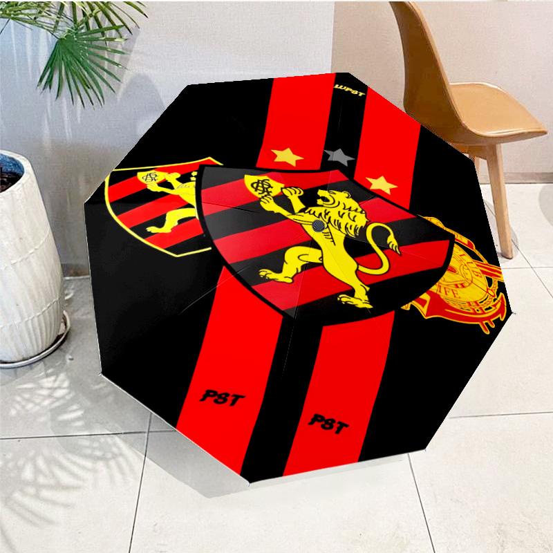 Sport Club Football Crest Printed Automatic Umbrella, 8-Frame for Travel, Camping, Casual Umbrella, Essential Gift for for Family and Friends