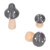 3Pcs/Set Mushroom Crafts Innovative Cute Wooden Ornaments Home Office Desktop DecorationBrown