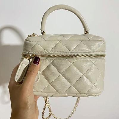 2026 New Fashion Texture Niche One Shoulder Crossbody Bag Mini Rhombus Chain Small Bag Women's Bag