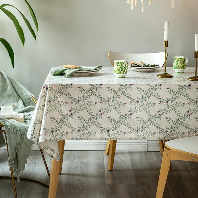 Dining Room  Rectangular Table Cover Cloth Non-Slip Home Table Mat American Tablecloth Waterproof Oil Proof Printed Tablecloth