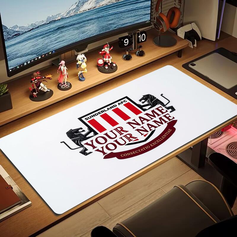 Sunderland Association Football Club Custom Name Large Size Mouse Pad Large Gaming Table Cushion Non-slip Laptop Tablet Big Mousepad XXL Mat Mini PC P