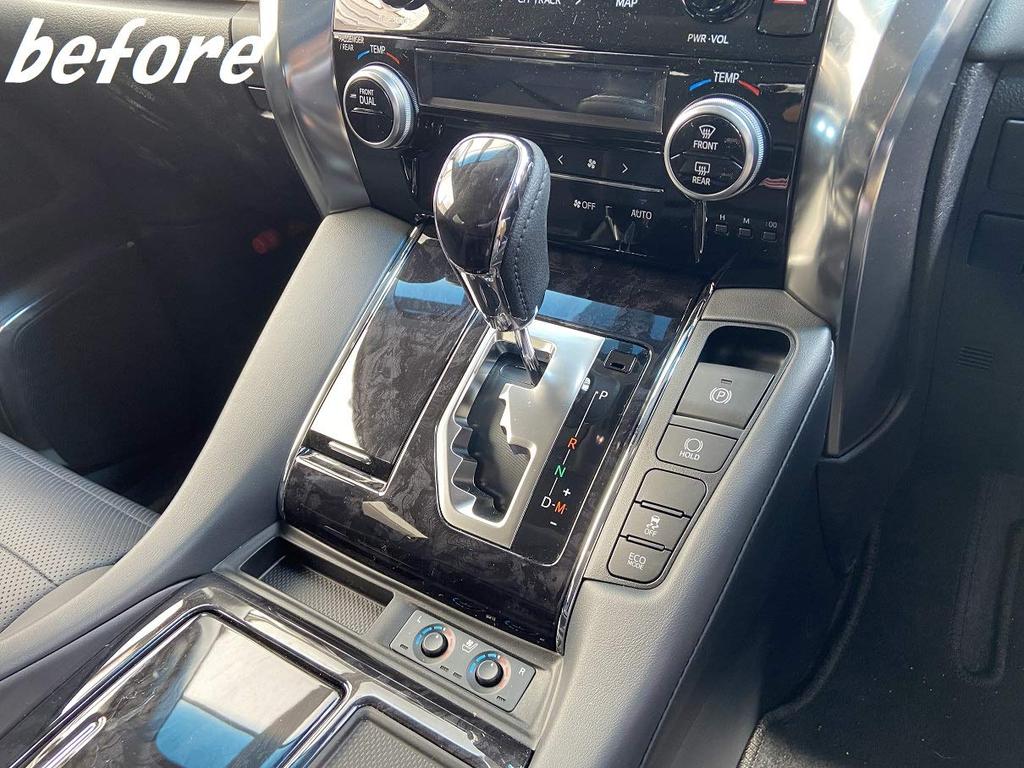 30 Series Alphard Vellfire Black Carbon Shift Knob Cover with Mini Waste Garnish