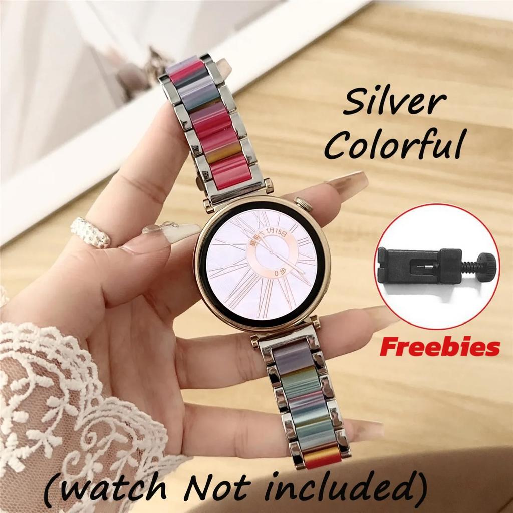 Resin Metal Watch Strap 18mm 20mm 22mm Universal Watch Band Replacement Wristwatch Bracelet For Women Men for Huawei GT5 Pro for Samsung Galaxy Watch