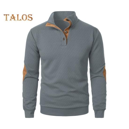 

Мужская толстовка с эластичными манжетами, воротником-стойкой, длинными рукавами, пэчворк, свободная, контрастные цветные пуговицы, повседневная одежда, школьный топ средней длины M темно-серого