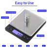 Small Digital Food Kitchen Scale Jewelry Laboratory Measuring Scale Black Mini Pocket Type 3000g01g with Peeling Function 2 Tra