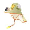 Kids Wide Brim Sun Hat Solar Rechargeable Fan Neck Flap Uv Protection For Summer Beach Activities