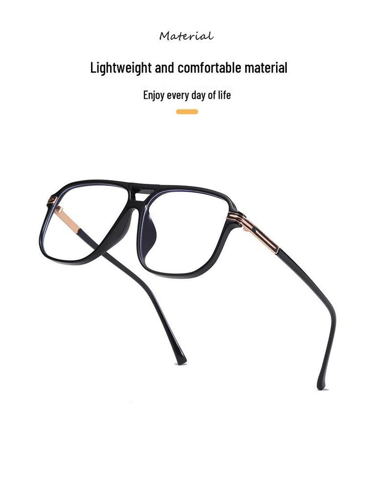 2025 TR90 Korean Style Large Frame Double Bridge Anti-Blue Light Eyeglasses with Plain Lenses - Model OZ 260.
