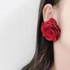 Fashion Temperament Versatile Rose Earrings, Niche Personality Design Sense Retro Flower Earrings