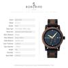 BOBO BIRD Men's Wooden Watch with Analog Quartz Movement, Day Calendar Display, Lightweight Handmade Wooden Watch (Dark Blue)