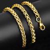 European-American Stainless Steel Dragon Bone Chain Necklace, Hip-Hop 18K Gold Titanium Steel Chain for Men and Women.
