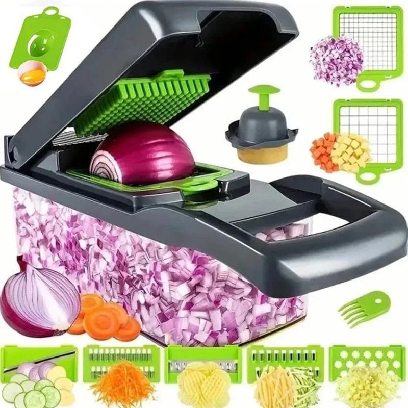 

14/16 in 1 Multifunctional Vegetable Chopper Grate Food Handle Food Chopper Vegetable Slicer Dicer Cut Kitchen Items Cocina