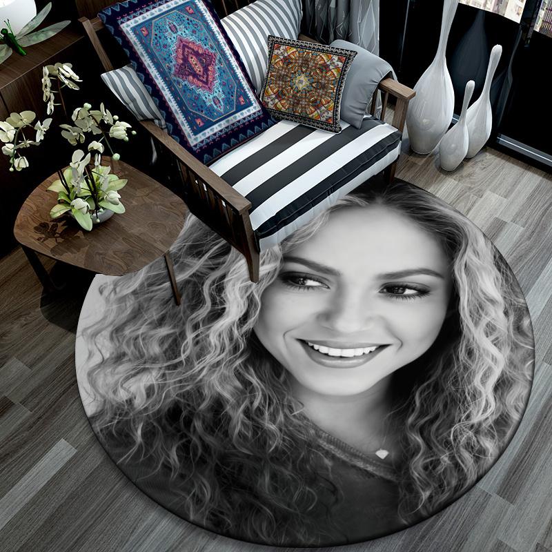 Shakira pattern round rug,Carpet Rug for Living Room Bedroom Playroom ,Non-slip Floor Mat,Holiday Gifts and Birthday Gifts.