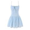 French Pure Desire Style Spice Girl Bow Tie Flower Embroidery Waist Ballet Style Suspender Dress Short Skirt Summer
