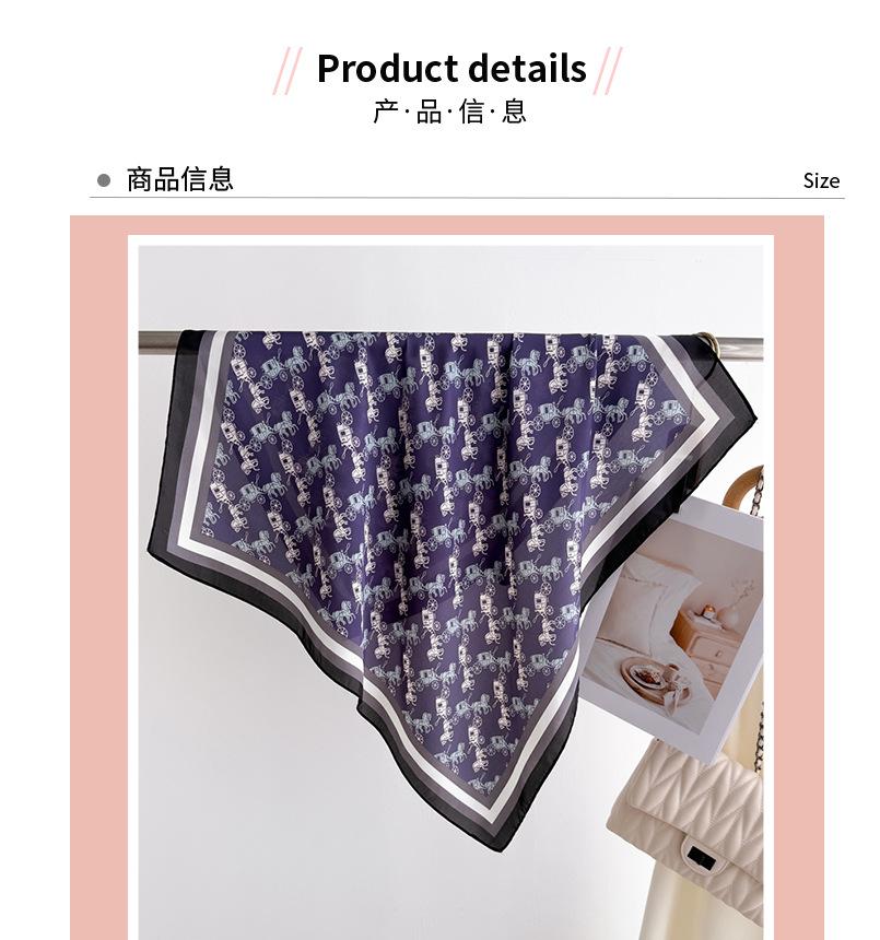 Dream Carriage Qihua Printed Silk Scarf Square Scarf Premium Shawl Versatile Neck Small Square Scarf Head Scarf Ladies Scarf