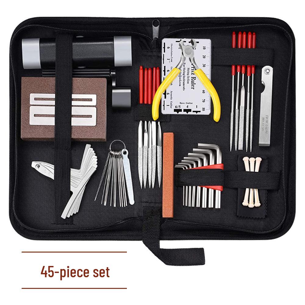 Guitar Repair Toolkit: 45-Piece Set for Neck Adjustment, Nut Sanding, and String Spacing Measurement. JT-045