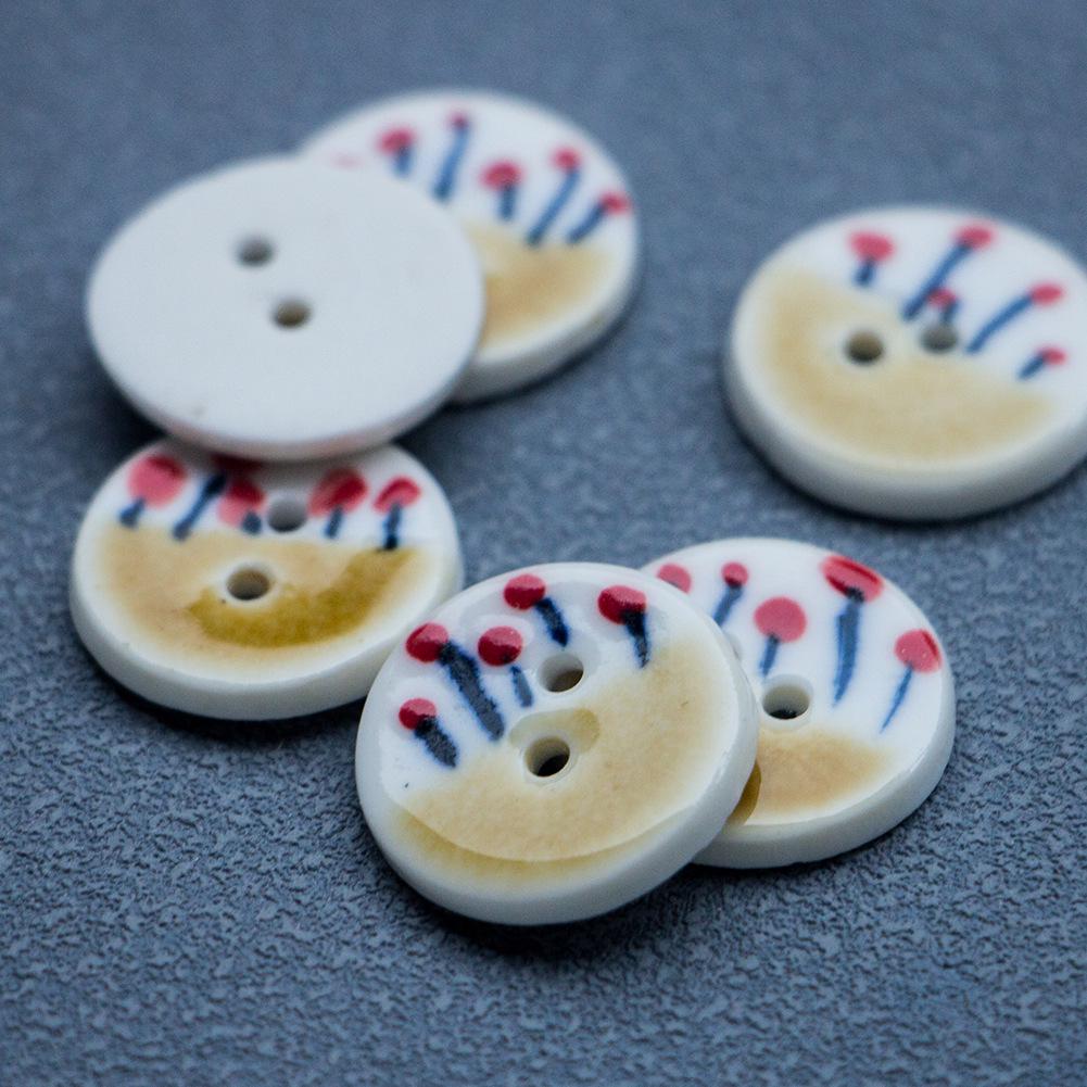 20mm Handmade Ceramic Buttons for DIY Accessories and Jewelry
