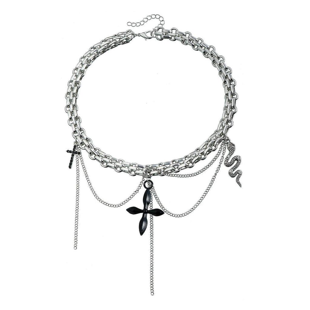 Unique Snake Necklace with Pendant Religious Everyday Wear Necklace Alloy Texture for Fashion Women and Everyday Wear