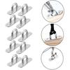 10pcs M5 Stainless Steel Oblong Pad Eye Plate,Marine Hardware Staples Hook Loop Deck Buckle Mount Wall Ceiling U Hanger Ring