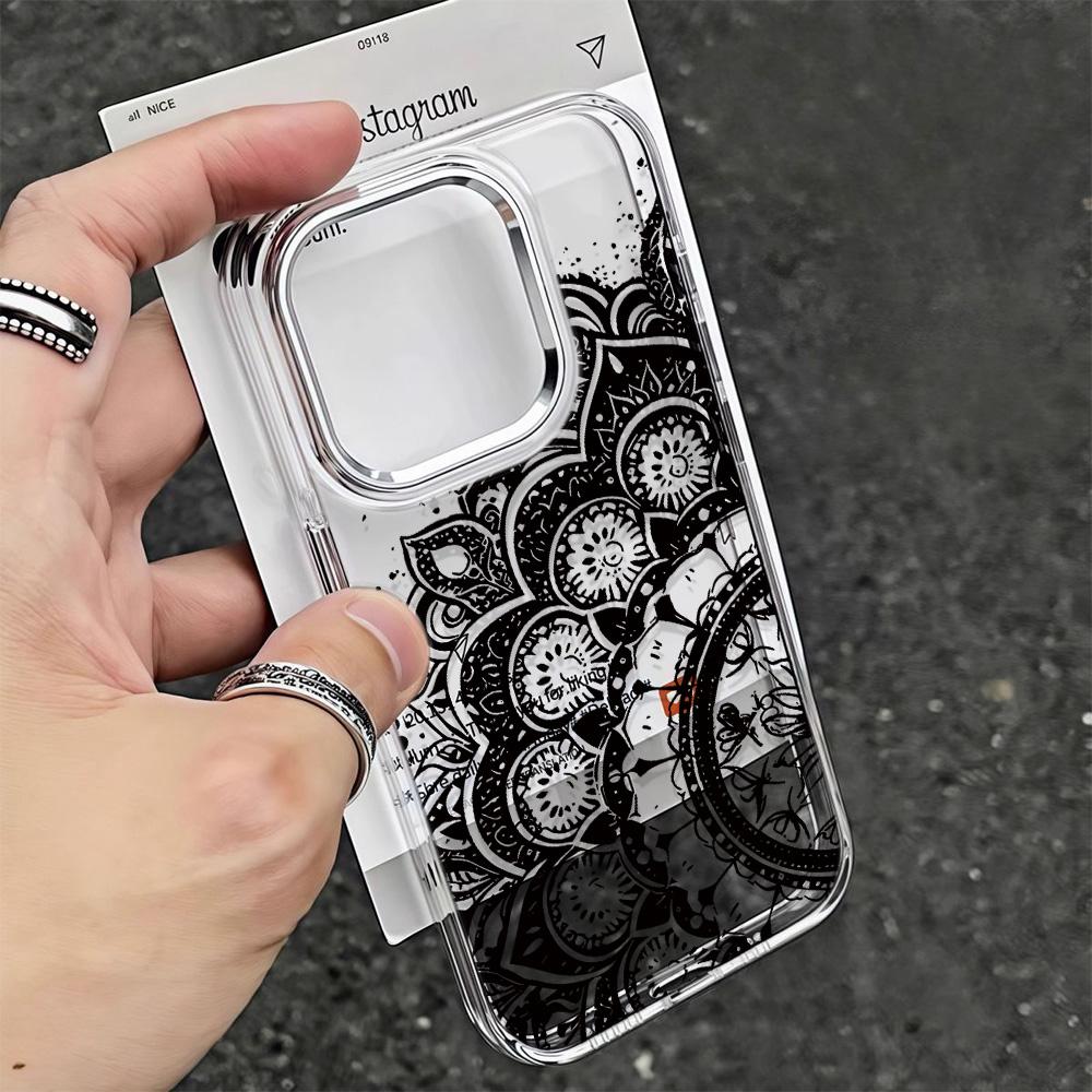 Boho-Mandala-Muster Handyhülle Für iPhone 17 Air 16 16E 15 14 13 12 11 Pro Max 17E Plus Chiffon-Textur Rückseite