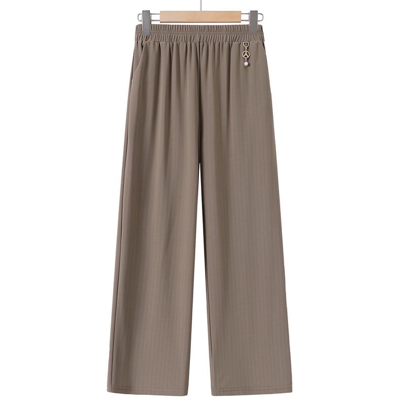 Qianlian Mid-Aged Women s Summer Loose Straight Casual Pants 2XL