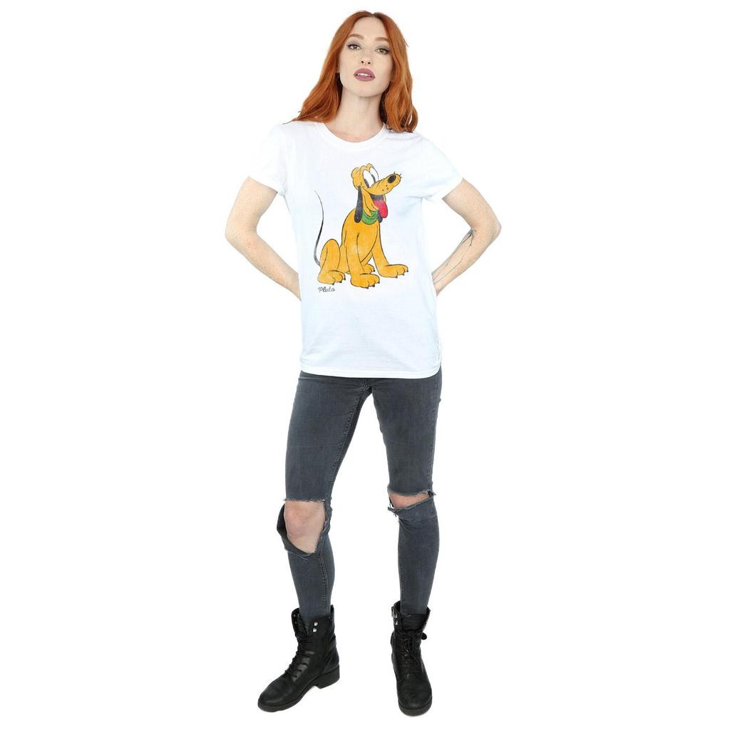 Disney Womens/Ladies Classic Pluto Cotton Boyfriend T-Shirt