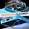 RFID Blocking Wallet Case with Card Holder Sliding Camera Cover PC+TPU Protective Case for iPhone 16 Pro Max-Light Blue