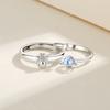 Couple Ring Happy Planet Astronaut Moonstone Couple Pair Ring Light Luxury