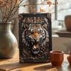 2DTigerAluminumArt Aluminum Tiger Wall Art - 2D Embossed Metal Sign, Weather Resistant, Decorative Poster for Home/Office