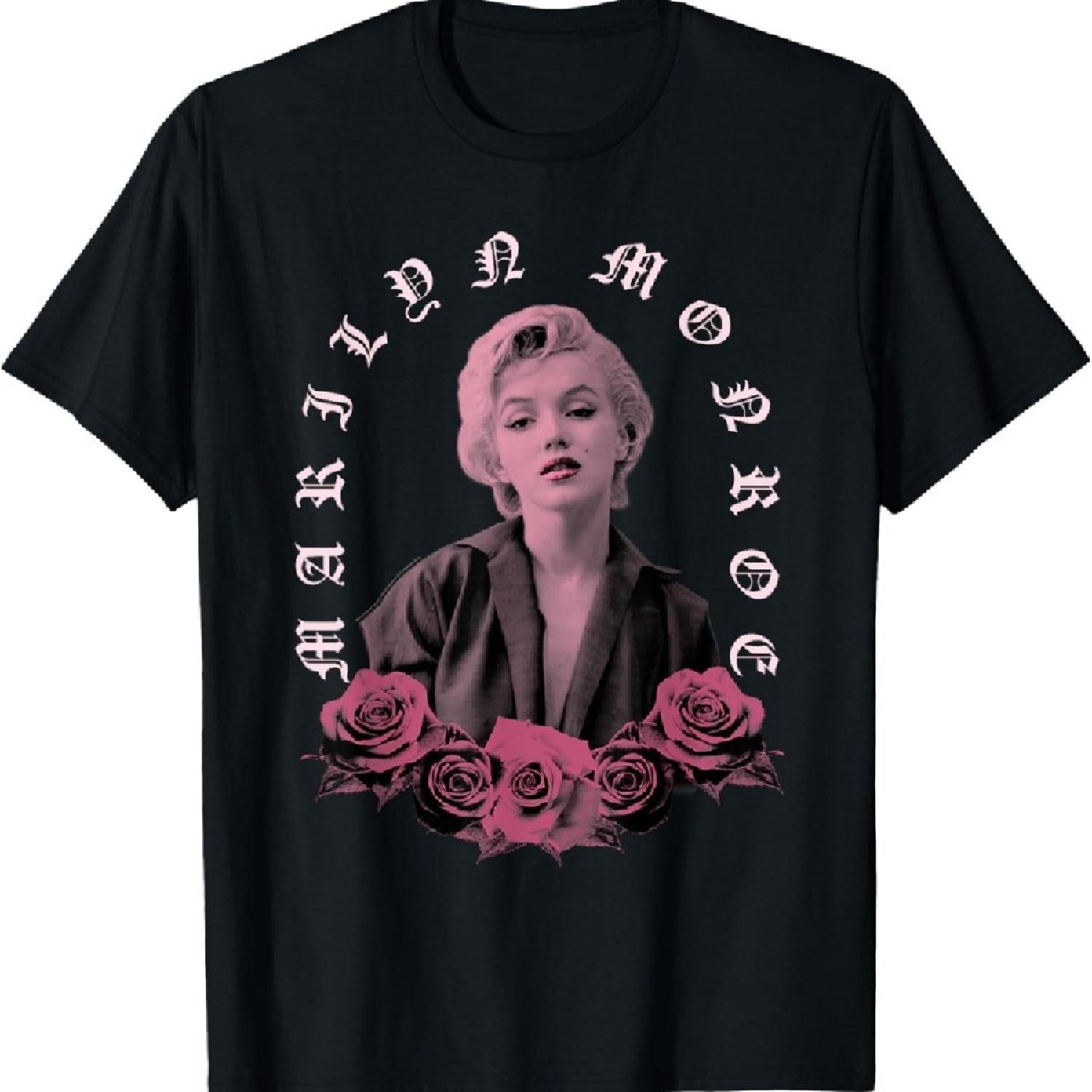

Розовая футболка с надписью Мэрилин Монро староанглийским шрифтом XXXXXL чёрный