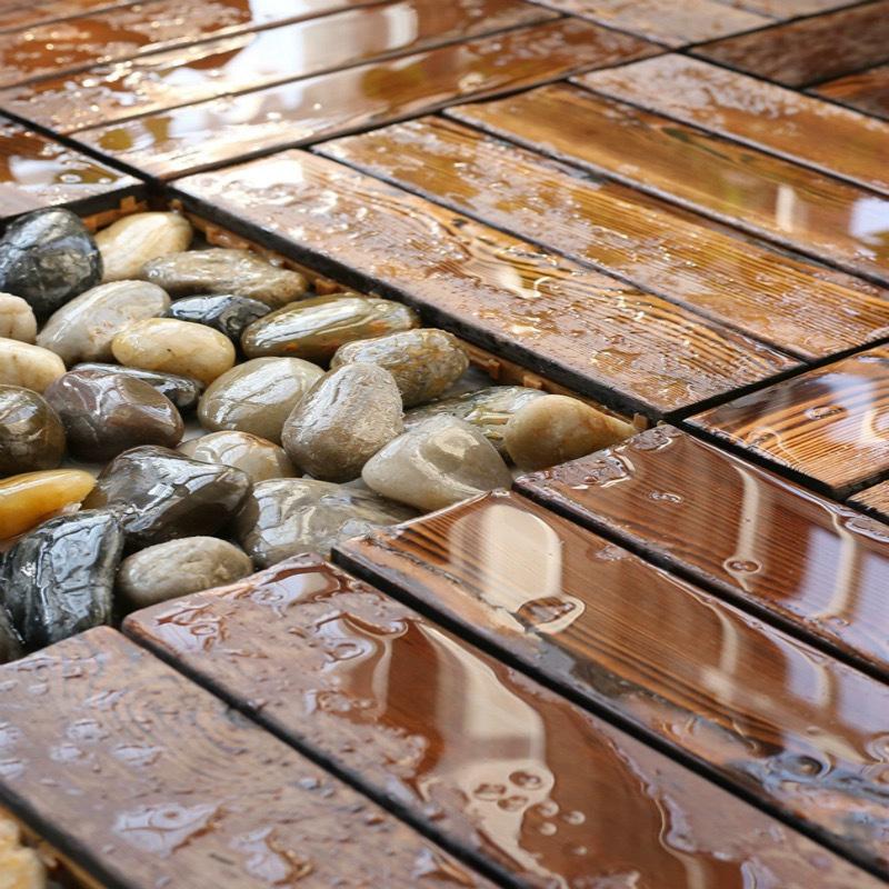 Tablas de Suelo de Madera Antisépticas para Exteriores para Jardín, Balcón y Patio