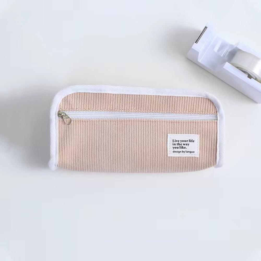Pink Blue Grey Korean Style Pencil Case Large Capacity Pencil Pouch Ins Stationery Bag  Student