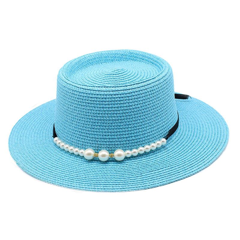 Straw Hat Women'S Summer Concave Top Top Hat Seaside Vacation Pearl Beach Hat Internet Celebrity Straw Hat Sun Hat