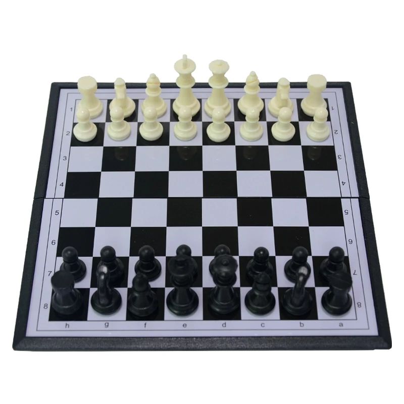 Folding Magnetic Plastic Chessboard Board Game Portable Kid Toy International Chess Folding Portable Chess Game Chessboard