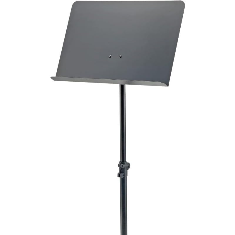 Alloy Music Stand with Adjustable Height, Portable Folding Design, and Sheet Music Holder for Musicians and Performers - Black