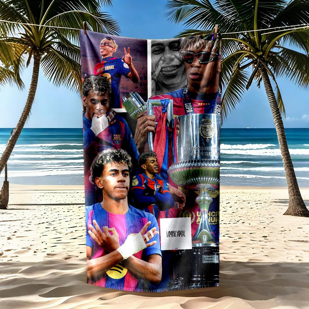 Lamin Yamal Beach Towel High Absorbency Quickdry Comfortable Lightweight Perfect For Traveling Yoga Camping And Swimming