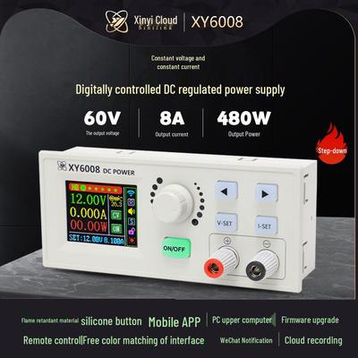 Xinyi XY6008 CNC Adjustable 60V 8A DC Power Supply Module: Regulated Voltage & Current Control, 480W Step-Down Functionality.